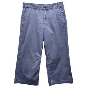 ANA A New Approach Womens Wide Leg Crop Pants Dusty Blue Chino Size 12 High Rise
